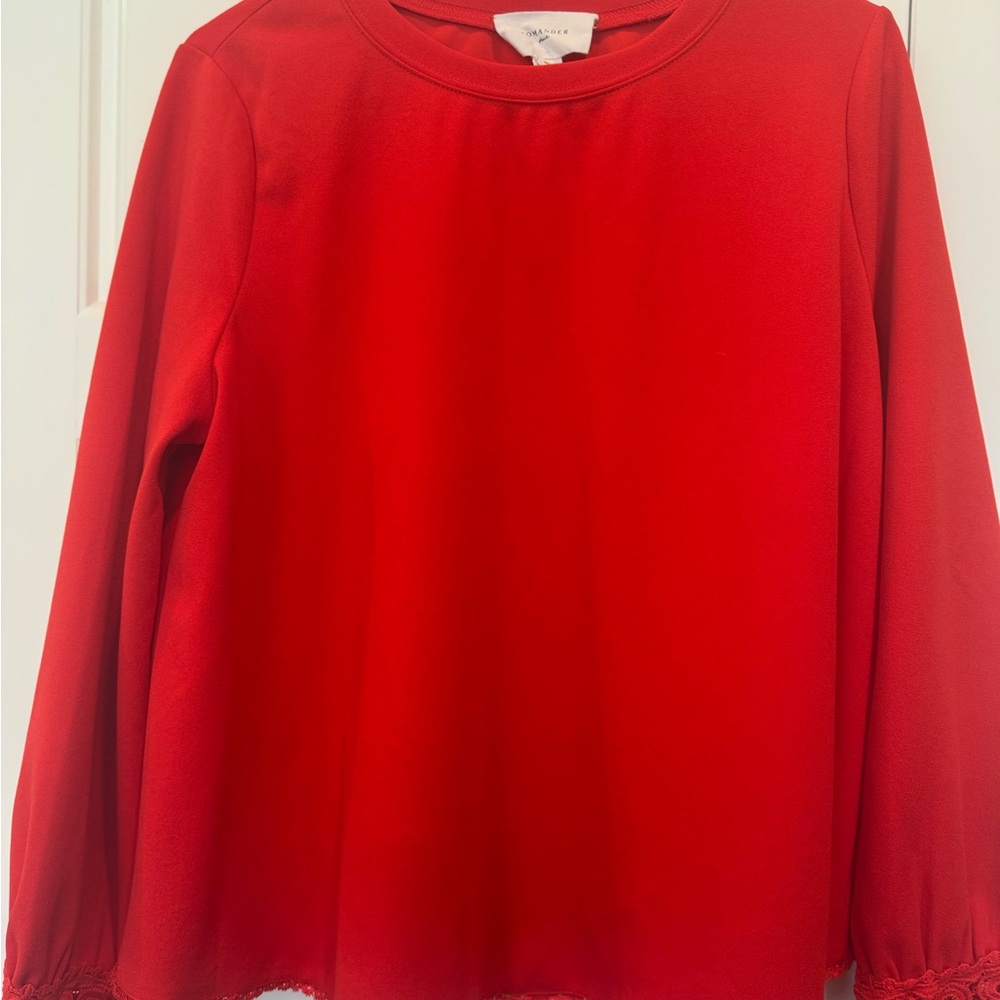 Pomander Place Red Long Sleeve Blouse